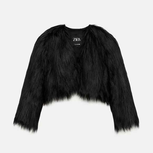 Zara short faux fur jacket ZW collection - Picture 1 of 5